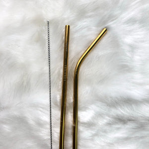 Gold Skinny Metal Straw