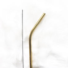 Gold Skinny Metal Straw