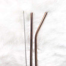 Rose Gold Skinny Metal Straw