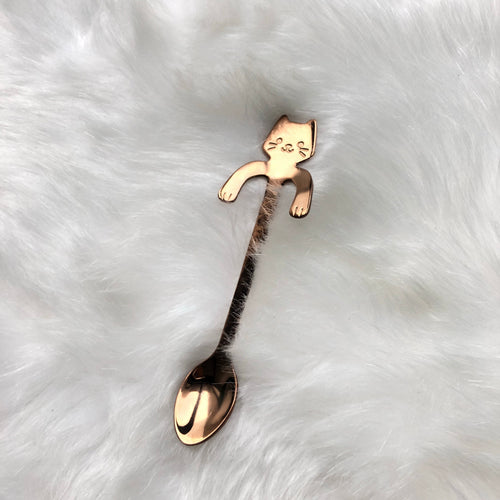 Rosegold Cat Coffee Spoon