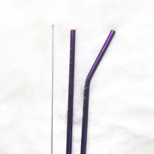 Ultraviolet Skinny Metal Straw