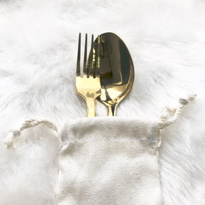 Gold Personal Cutlery Set