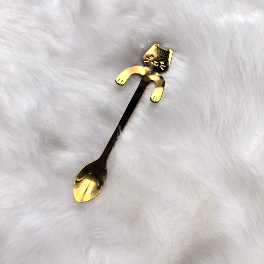 Gold Cat Coffee Spoon