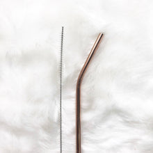 Rose Gold Skinny Metal Straw