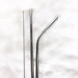 Silver Skinny Metal Straw